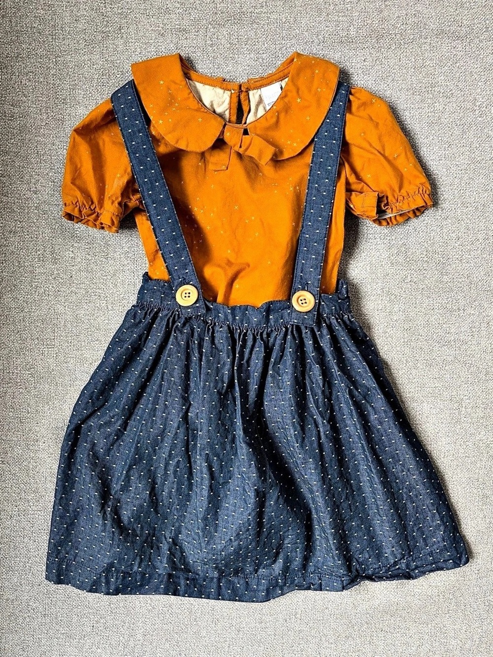 Boutique Peter Pan Collar Top & Skirt Set